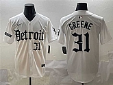 Men's Detroit Tigers #31 Riley Greene White Motor Gothic Edition Vapor Premier Limited Stitched Jersey,baseball caps,new era cap wholesale,wholesale hats